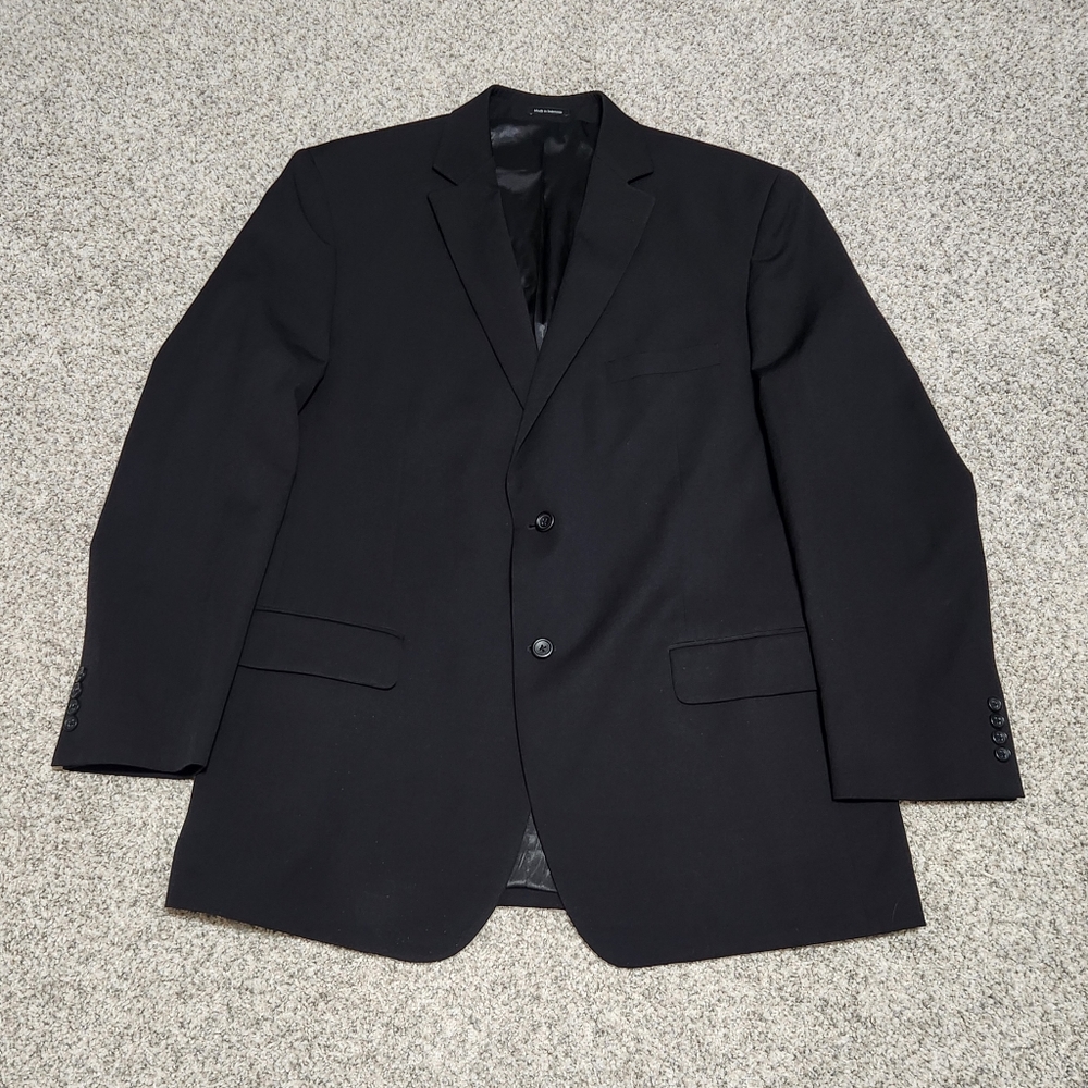 Pronto Uomo Blazer 46 Long Black 100% Wool RN 77219, BC#159715